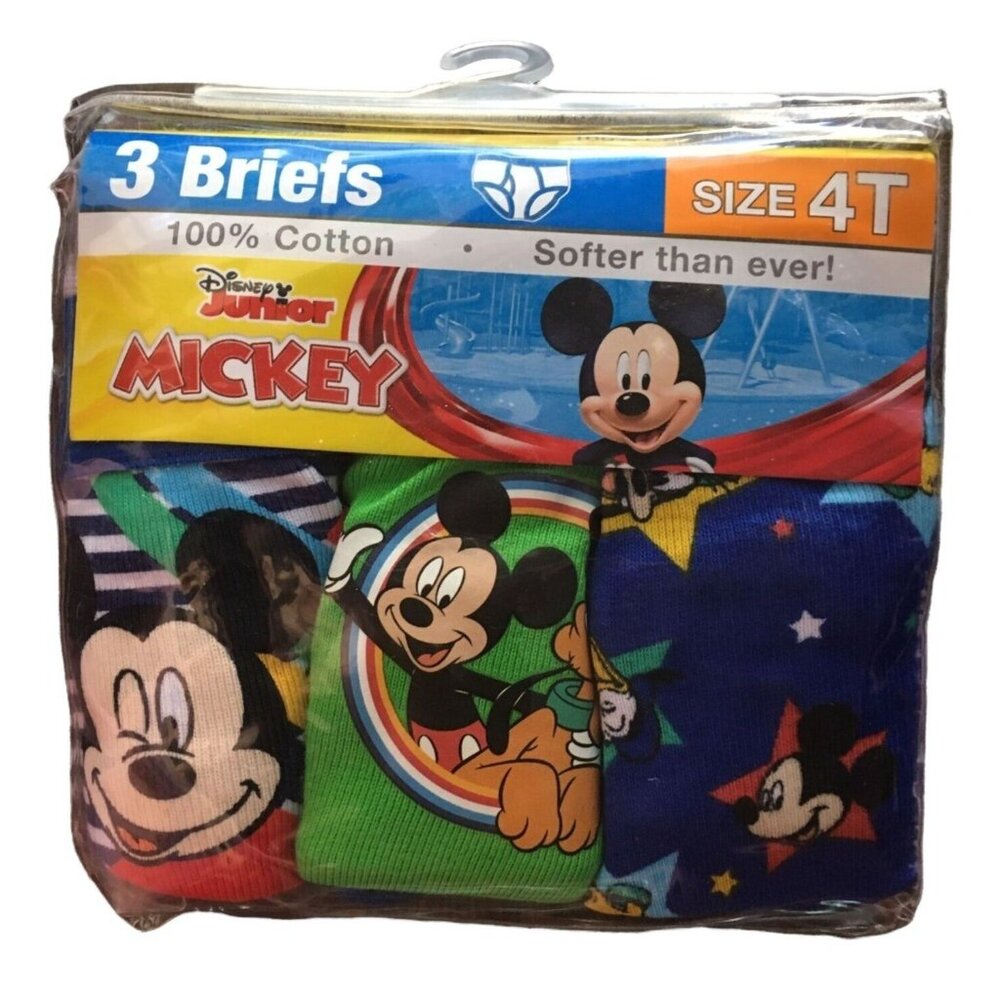 Disney Jr. Mickey 3-Pack Toddler Boys Briefs Size 4T Cotton